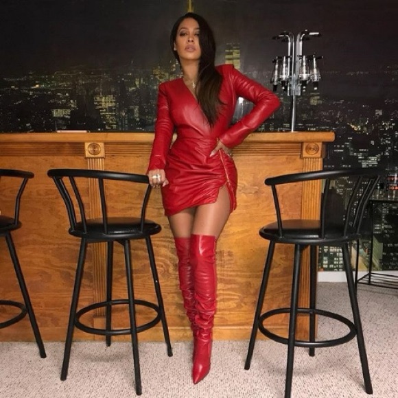 FENDI Rockoko 100mm Thigh-High Boots Red - Picture 16 of 16